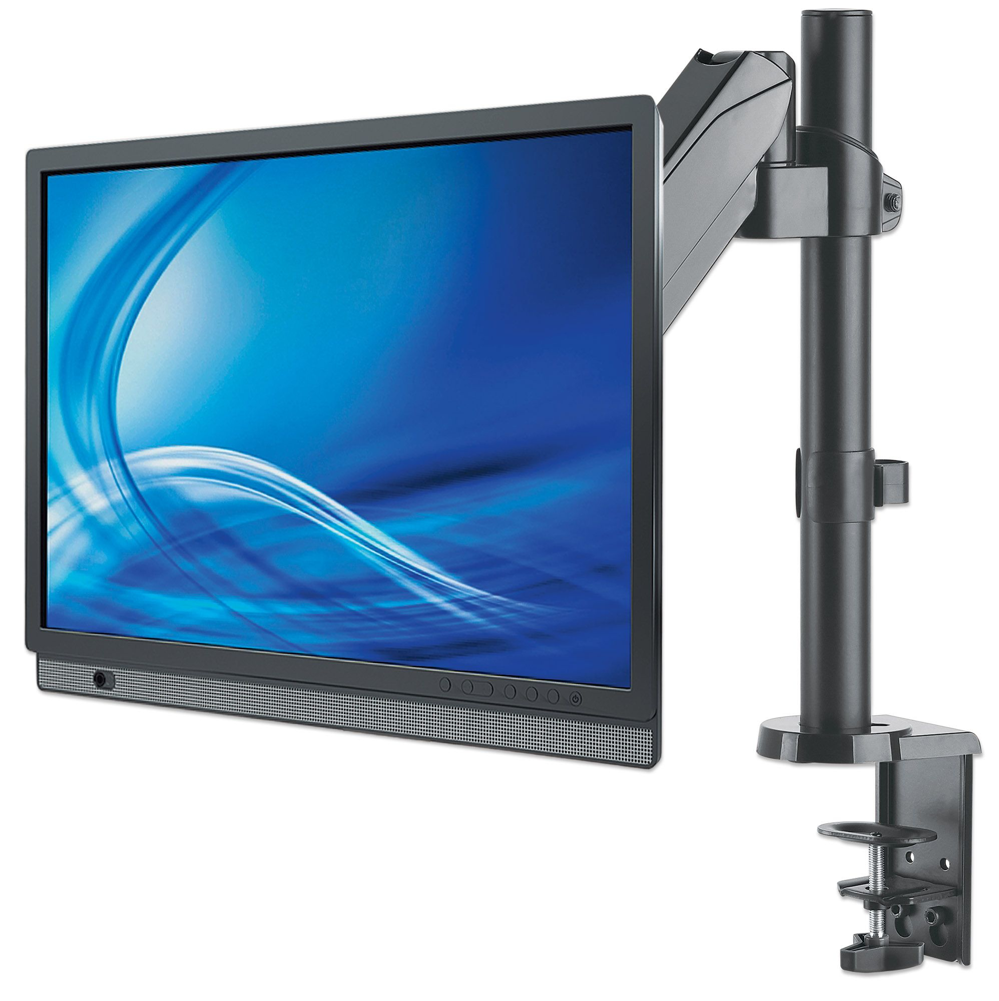 Soporte universal para monitor MANHATTAN  con pistón a gas,  Soporta un monitor de 17