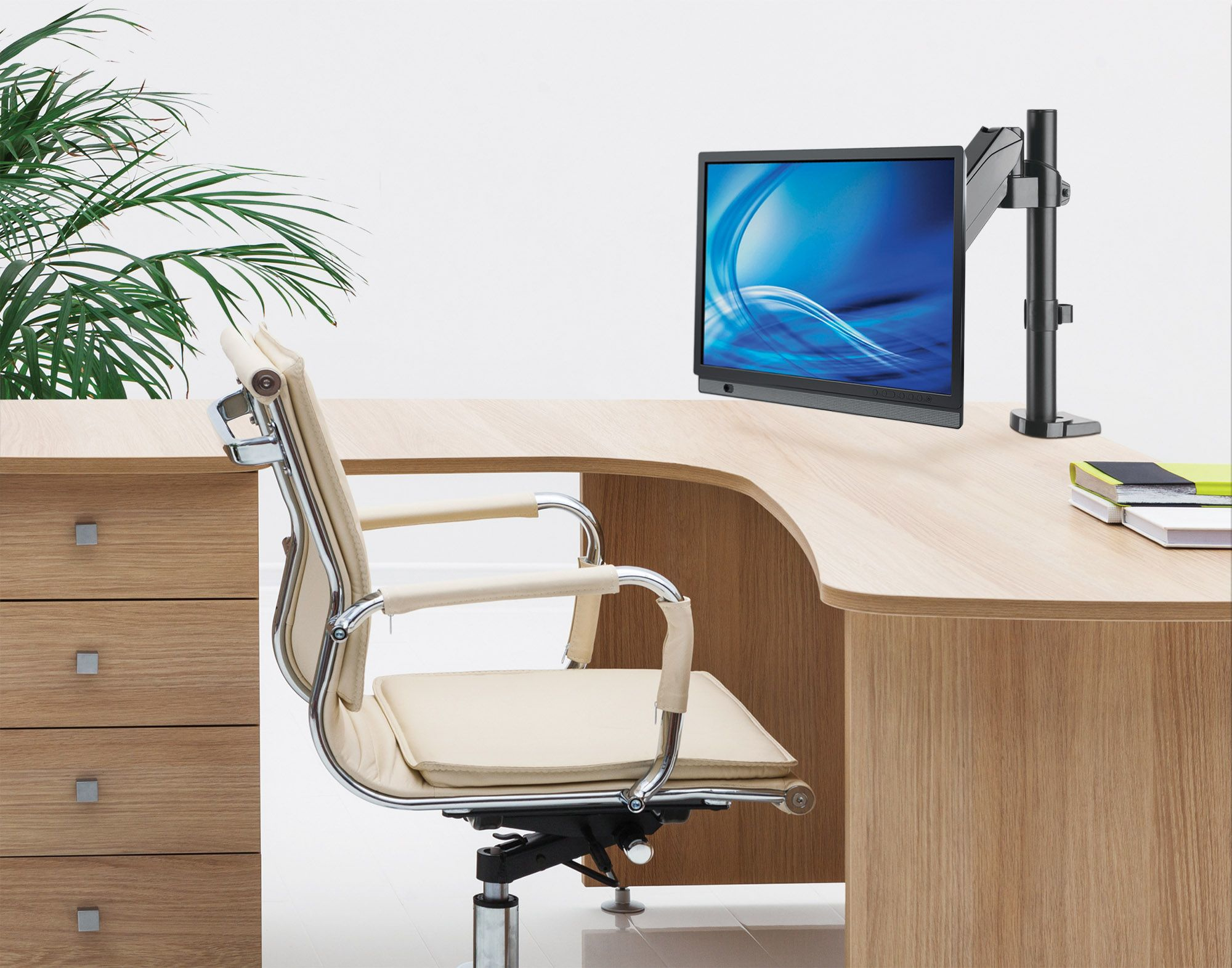 Soporte universal para monitor MANHATTAN  con pistón a gas,  Soporta un monitor de 17