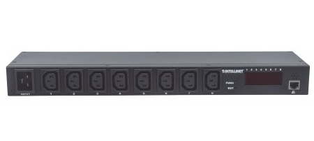 Barra Multicontactos INTELLINET 8 salidas para montaje en rack de 19"