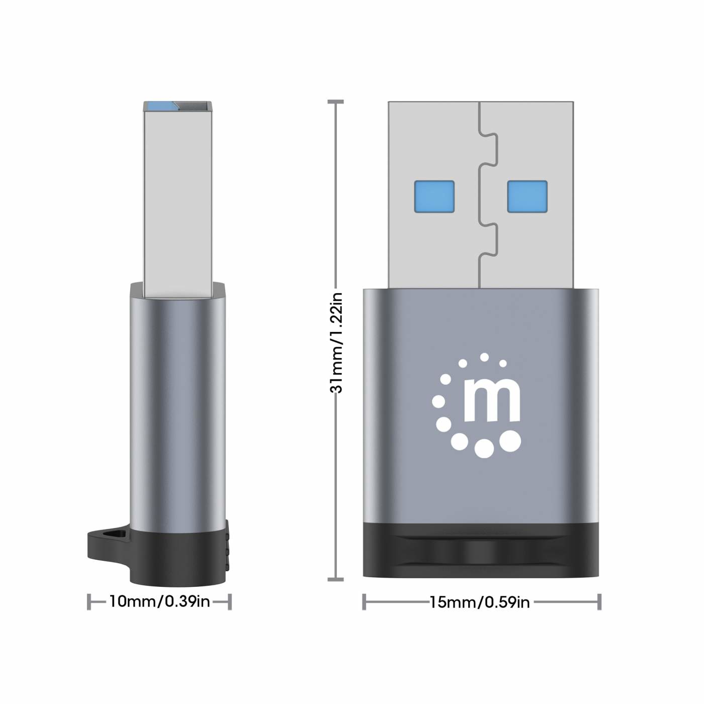 Adaptador USB-A a USB-C MANHATTAN 356305