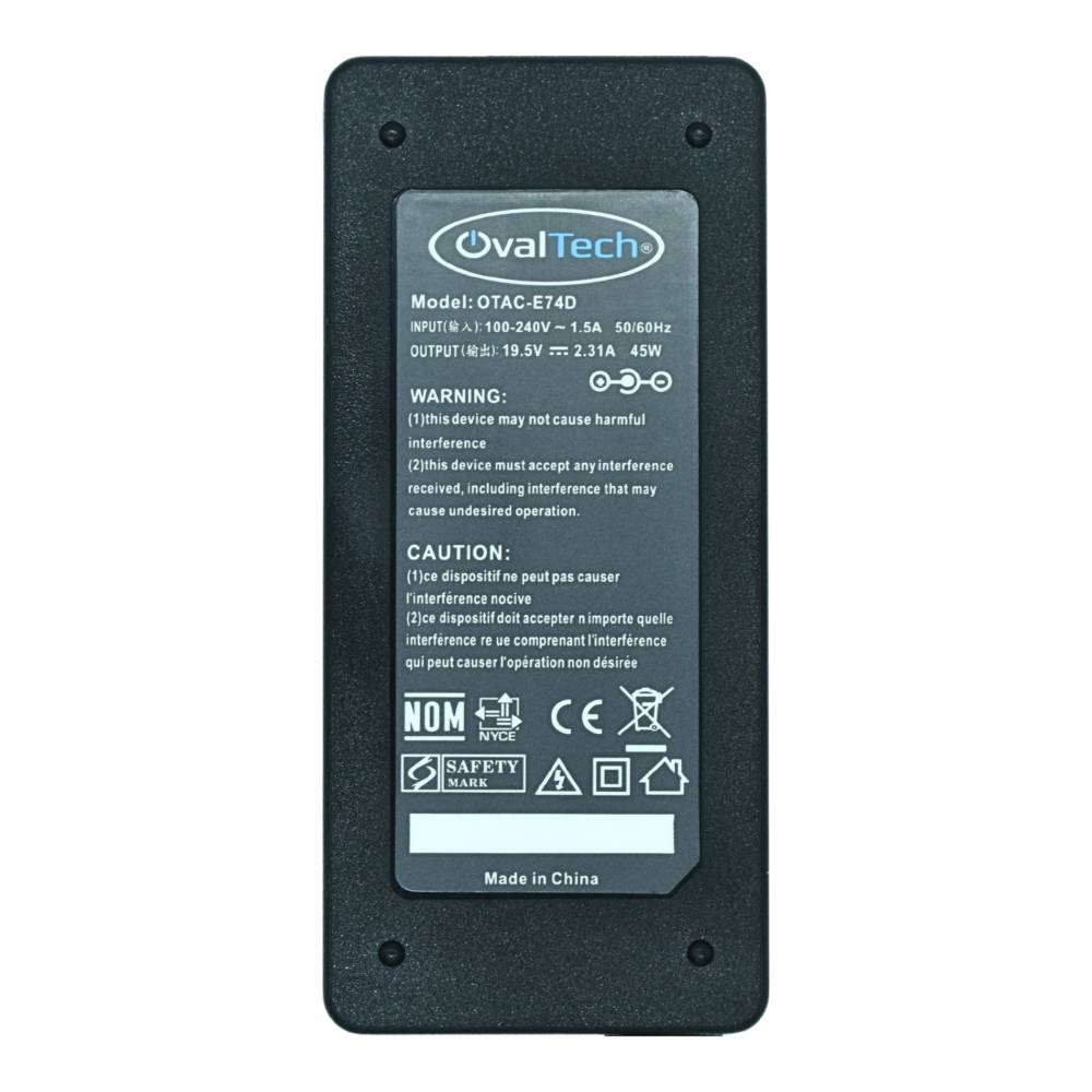 Adaptador de corriente para laptop OVALTECH 19.5V/2.31AH para DELL, Dell XPS 13 9343-4143 Notebook Dell XPS 13 L322X Ultrabook, Dell Ultrabook 