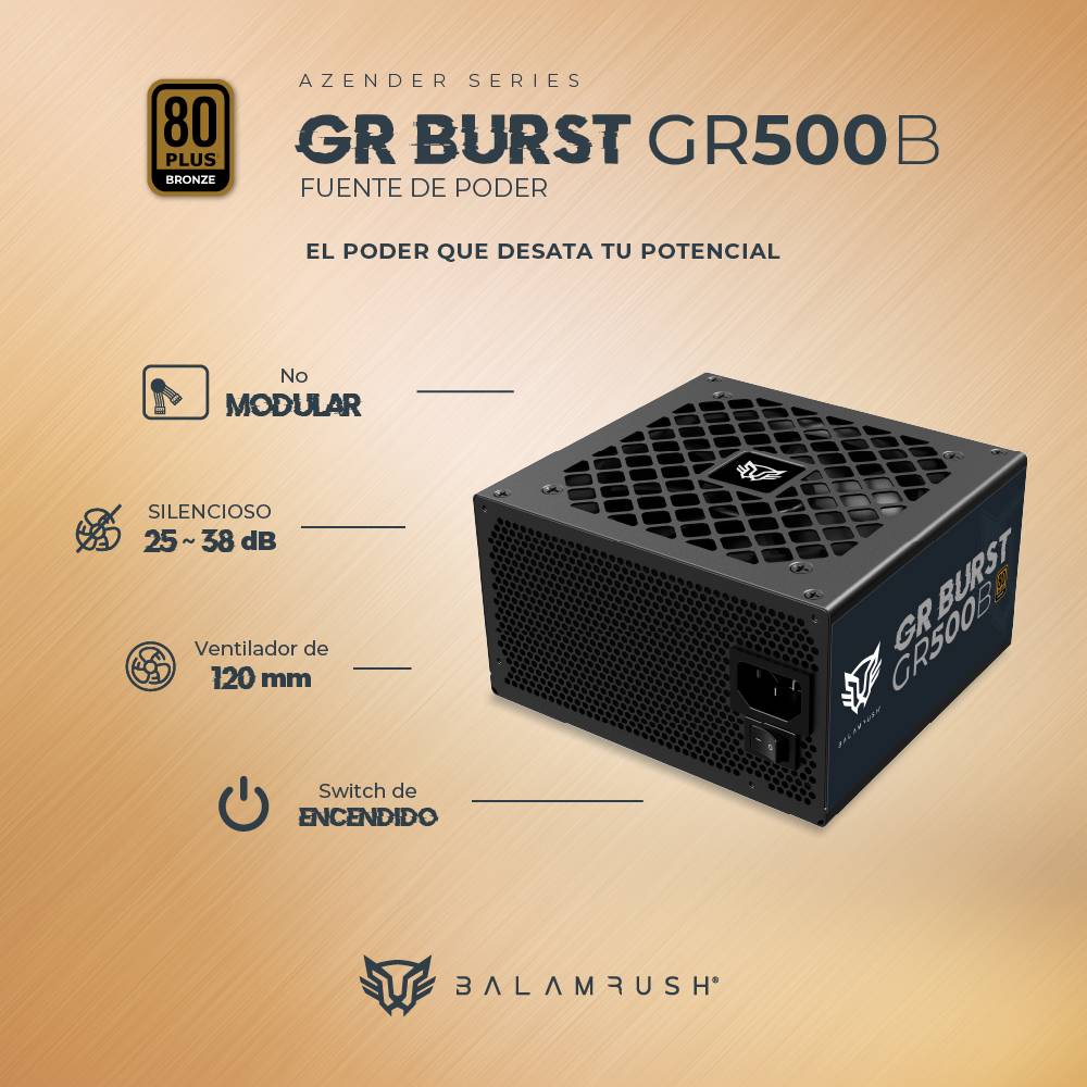 Fuente de poder Balam Rush GR500B 