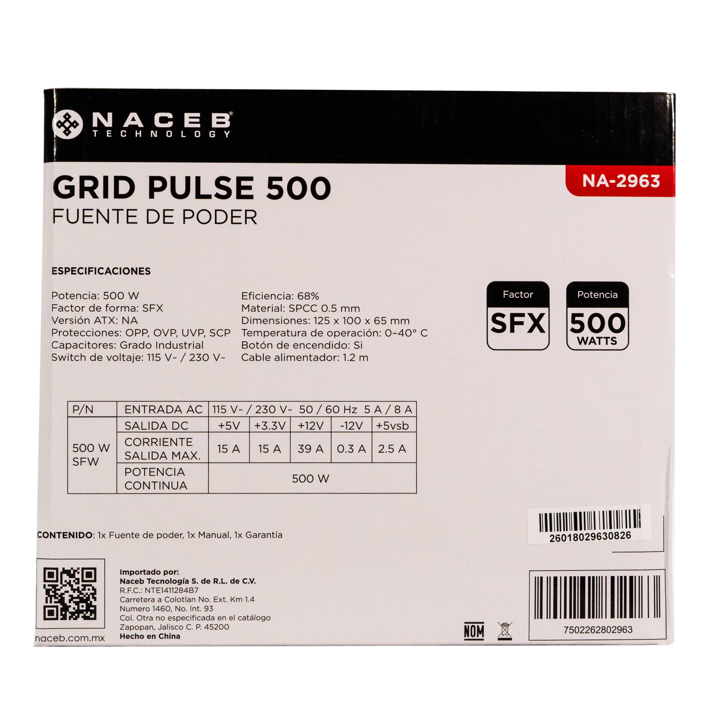 Fuente de poder Naceb Technology NA-2963