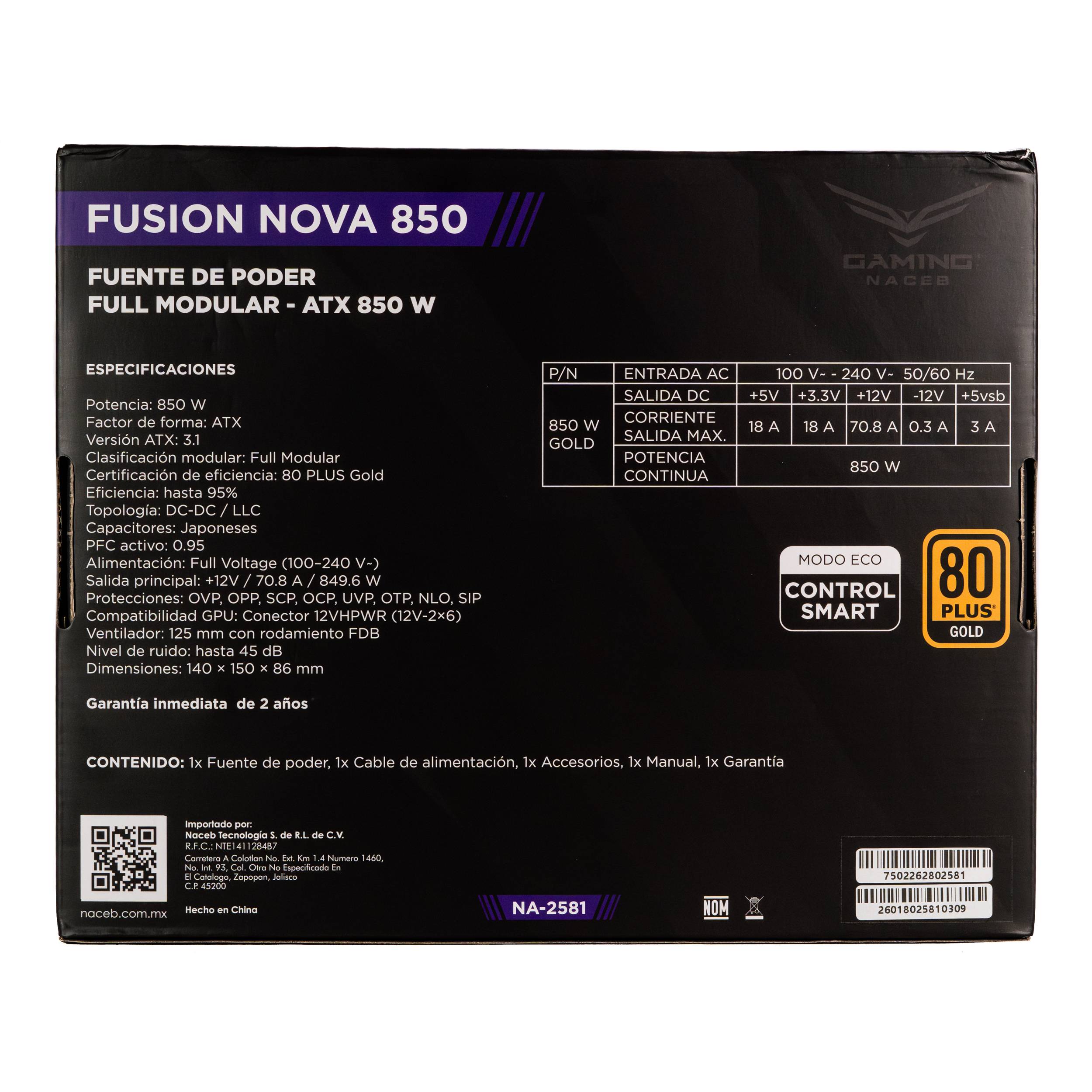 Fuente de poder Naceb Technology NA-2581
