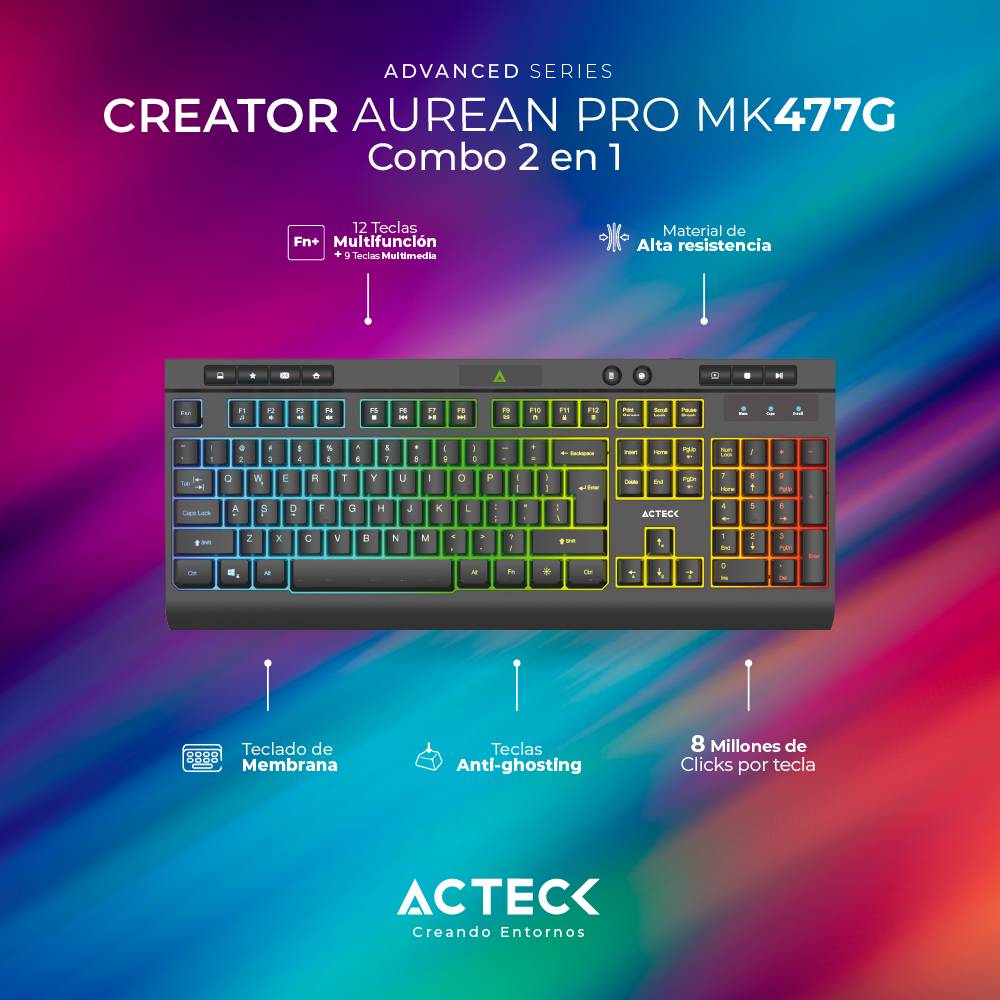 Kit de teclado y mouse ACTECK MK477G 