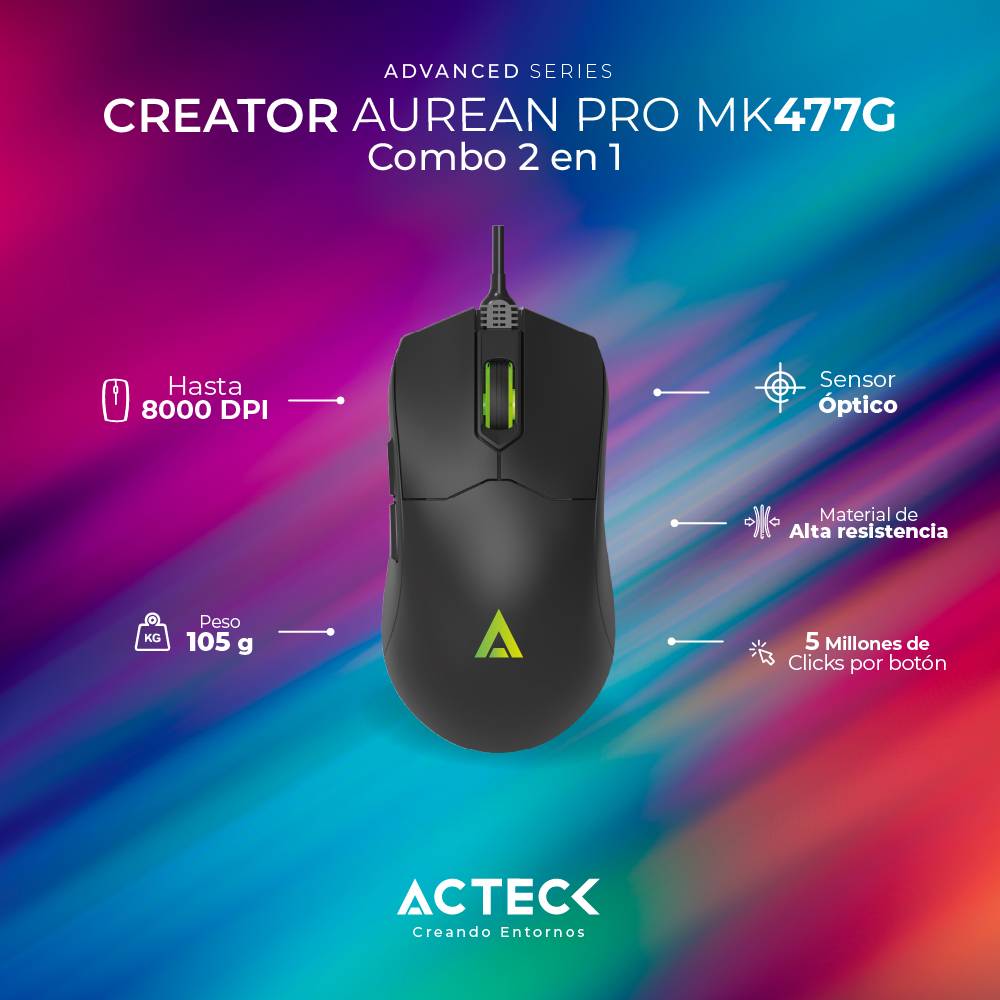 Kit de teclado y mouse ACTECK MK477G 