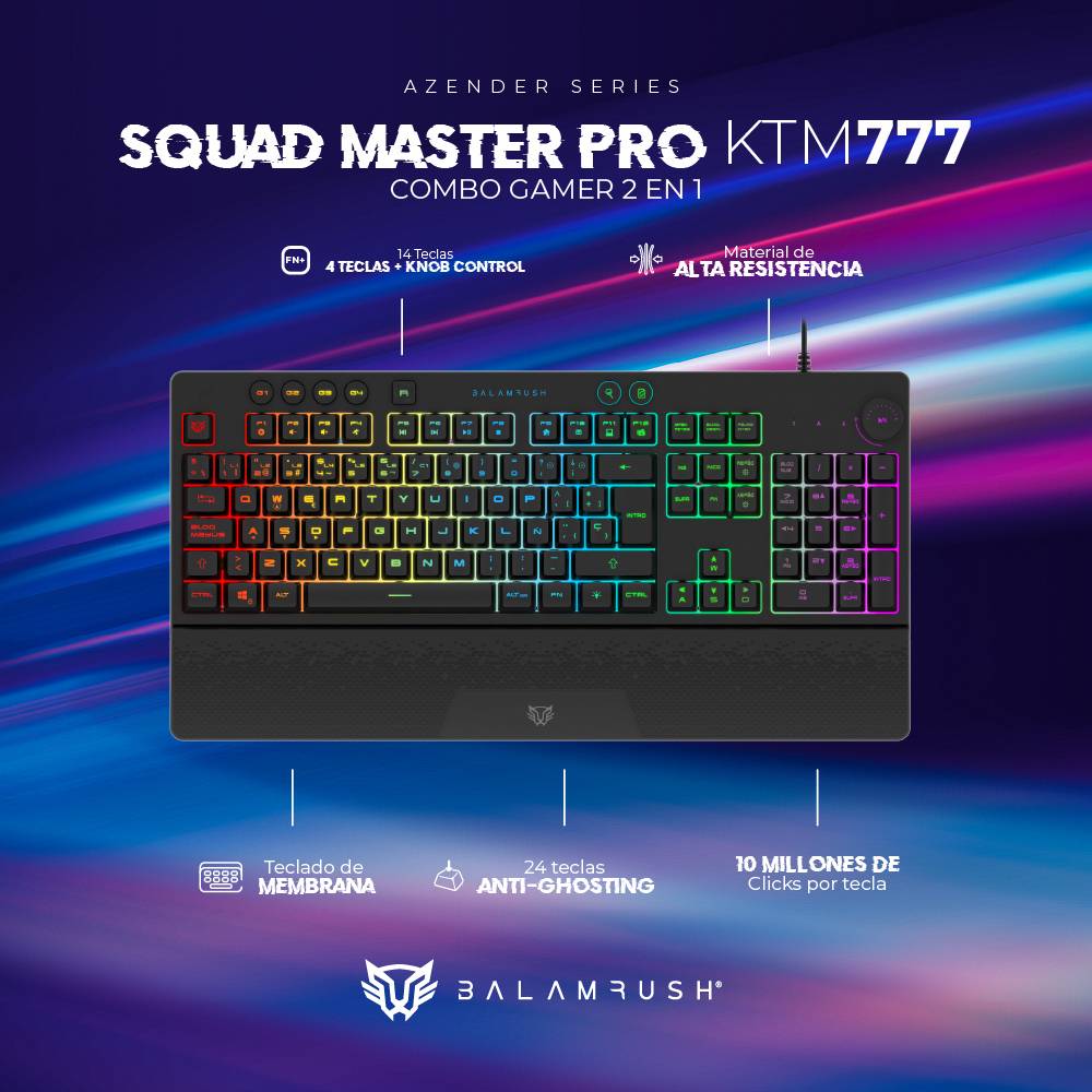 Kit teclado y mouse Balam Rush KTM777 