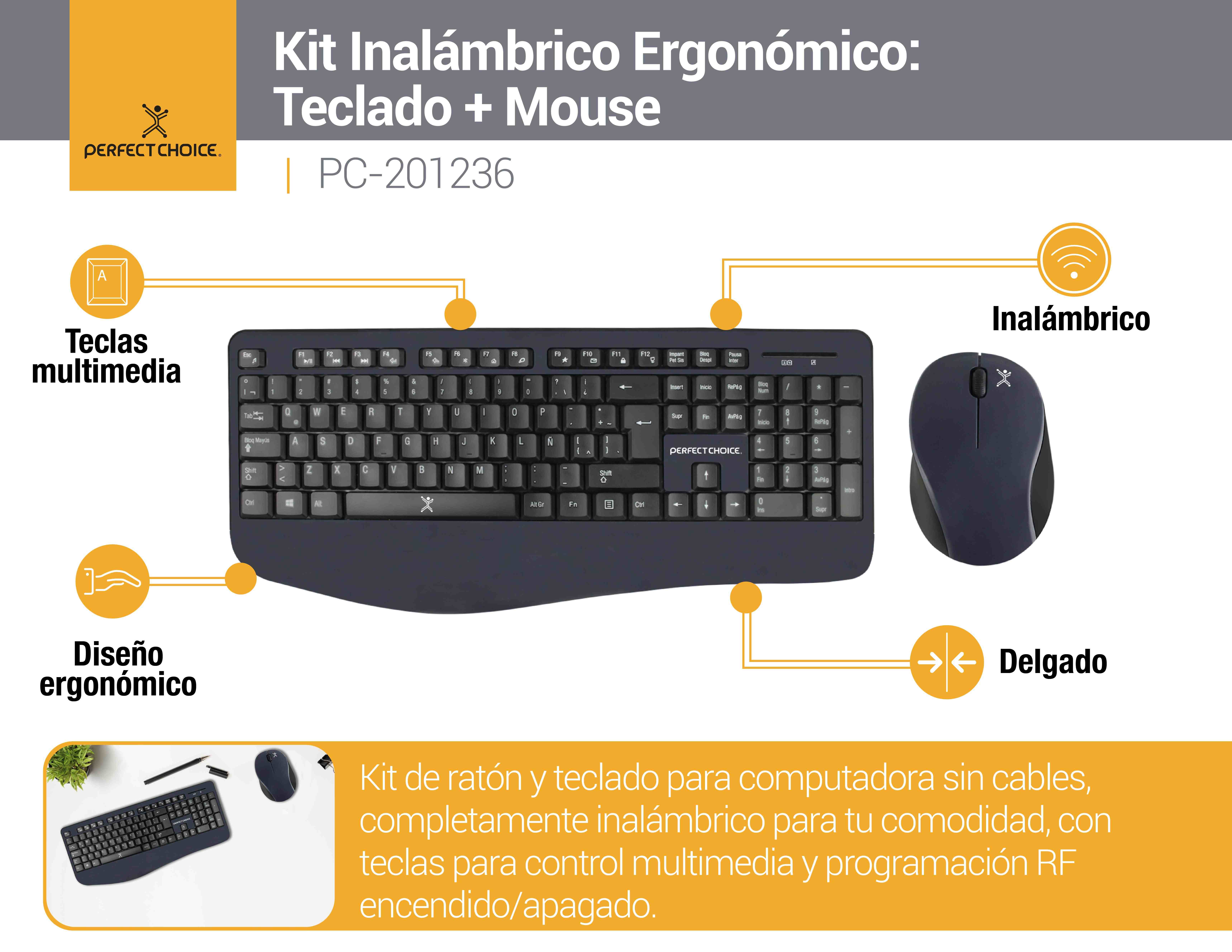 Kit de Teclado y Mouse  PERFECT CHOICE PC-201236 