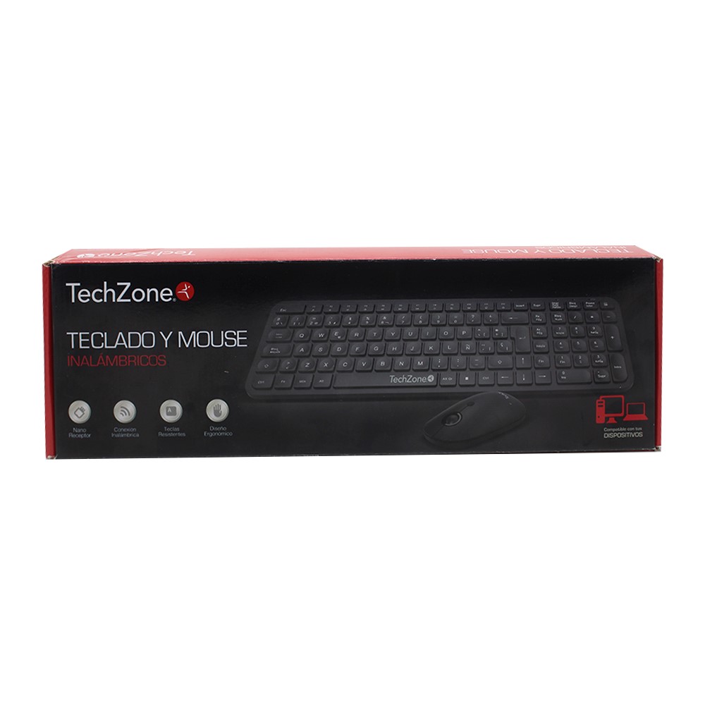 Kit Teclado y Mouse Inalámbrico TECHZONE TZCOMBINA05