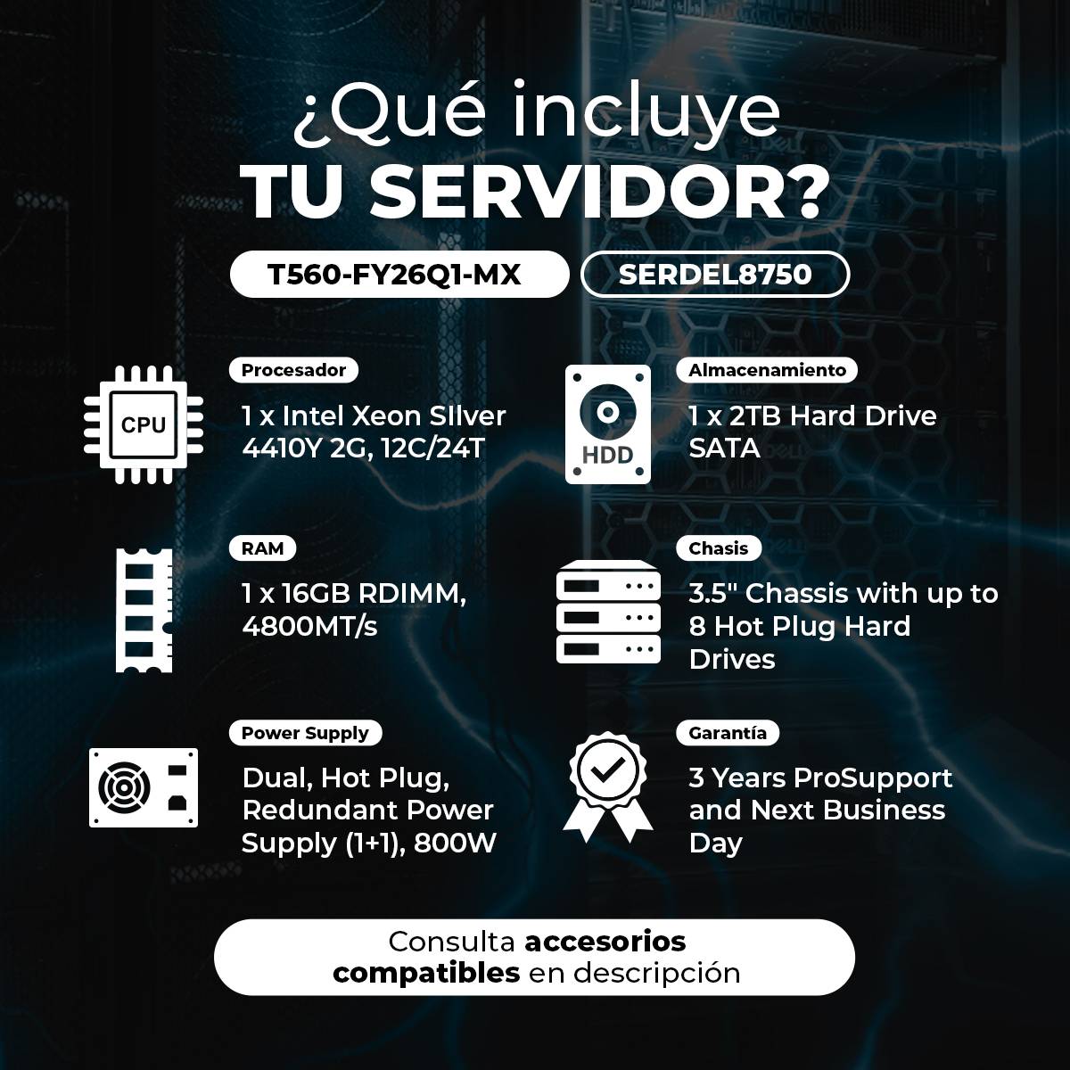 Servidores DELL T560-FY26Q1-MX