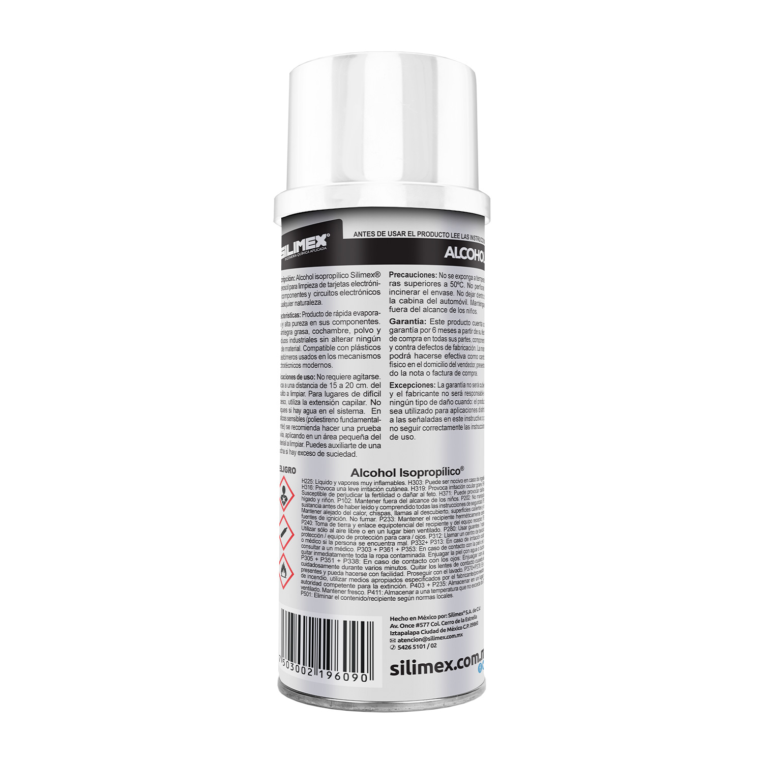 Alcohol Isopropílico SILIMEX Aerosol 250 ml = 280 gr