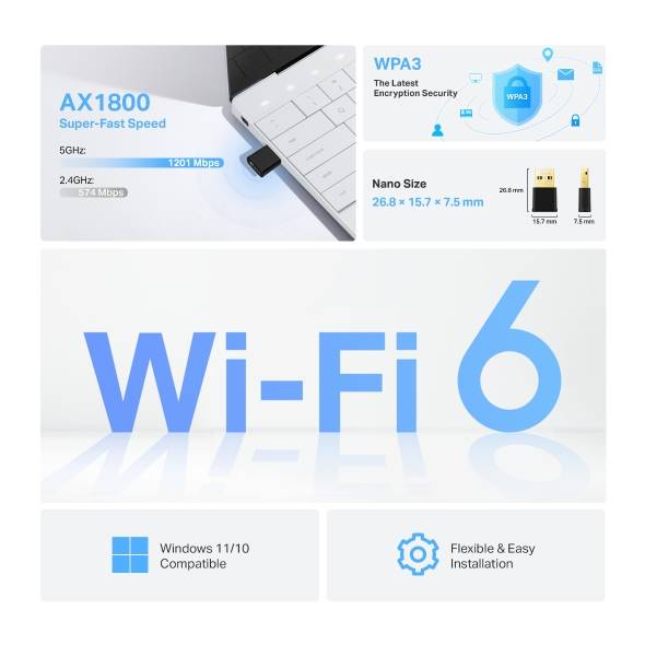 Adaptador USB TP-LINK Archer TX20U Nano