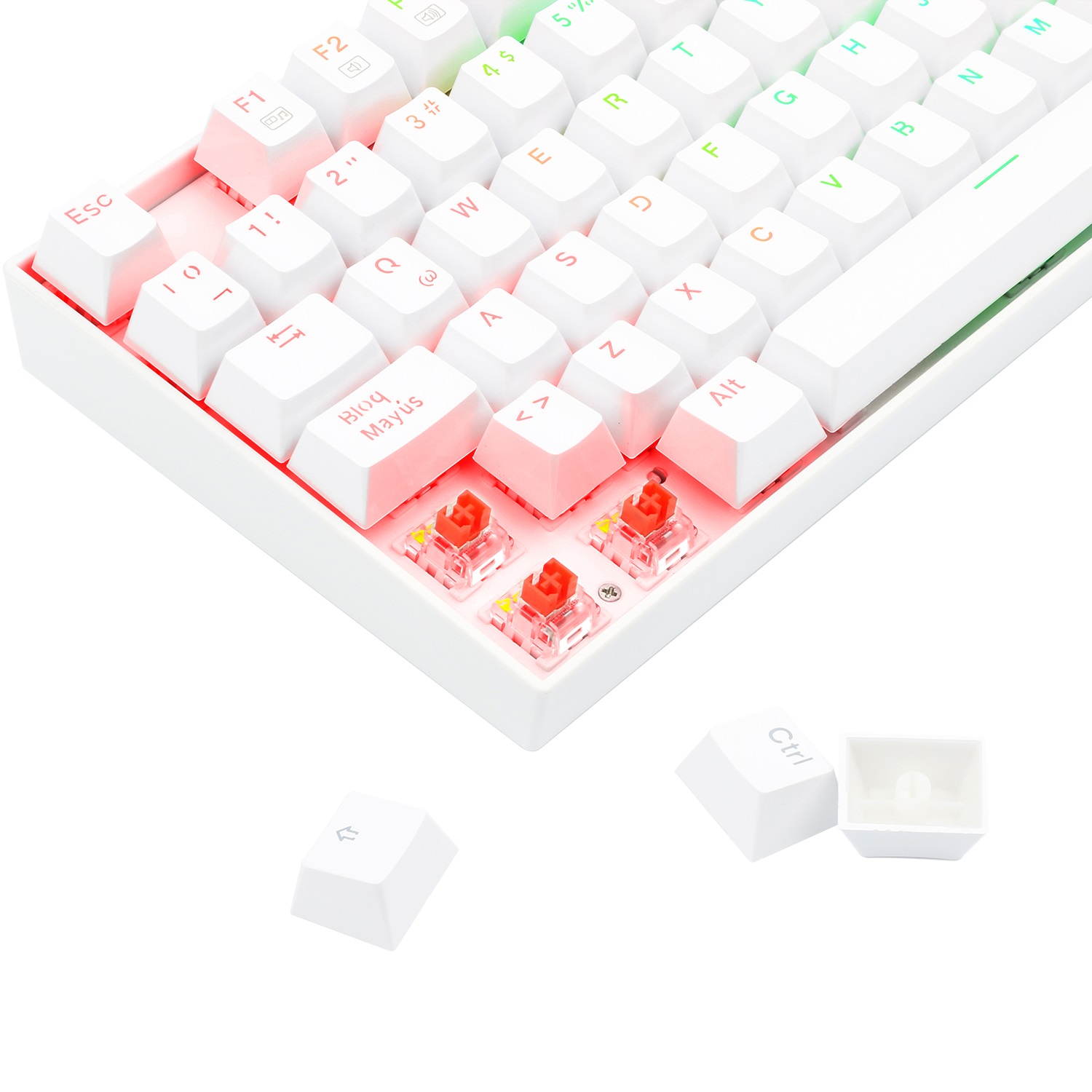 Teclado Mecánico Redragon Kumara White RGB