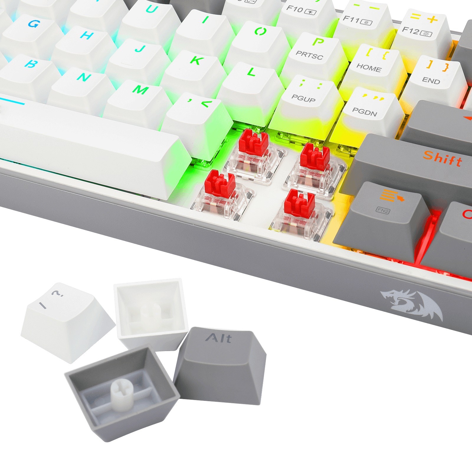 Teclado Mecánico Redragon Fizz Pro White/Gray